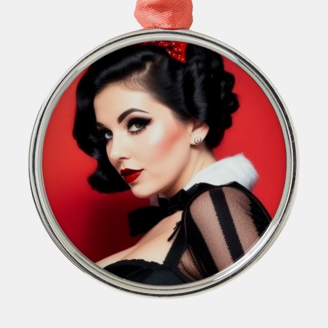 Christmas Goth Girl Shy Holiday Ornament (Vorne)