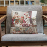 Christmas Gramdma Foto Collage Personalisiert Kissen<br><div class="desc">Mit Enkel Foto Collage und einer modernen Skripttypografie können Sie leicht ändern,  um Ihren Familiennamen und Fotos hinzuzufügen. Ein elegantes Design,  um Freunden und Familie diese Feriensaison zu schicken.</div>
