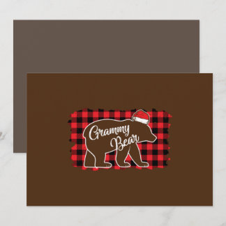 Christmas Grammy Bear Christmas Red Plaid Buffalo Einladung