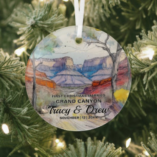Christmas Grand Canyon Adventure Verheiratet Coupl Ornament Aus Glas