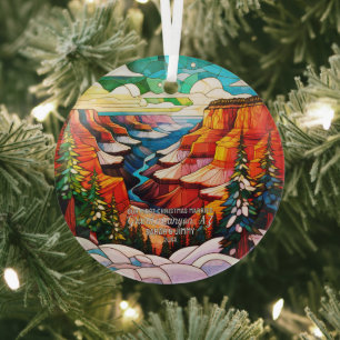 Christmas Grand Canyon AZ Verheiratetes festes Gla Ornament Aus Glas
