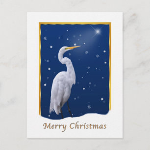 Christmas, Great Egret Bird, Religion Feiertagspostkarte