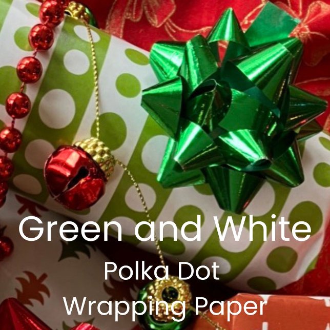 Christmas Green and White Polka Dots Geschenkpapier (Von Creator hochgeladen)