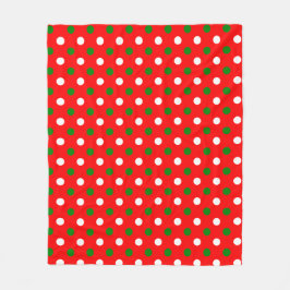 Christmas - Green and White Polka Dots Pattern   Fleecedecke