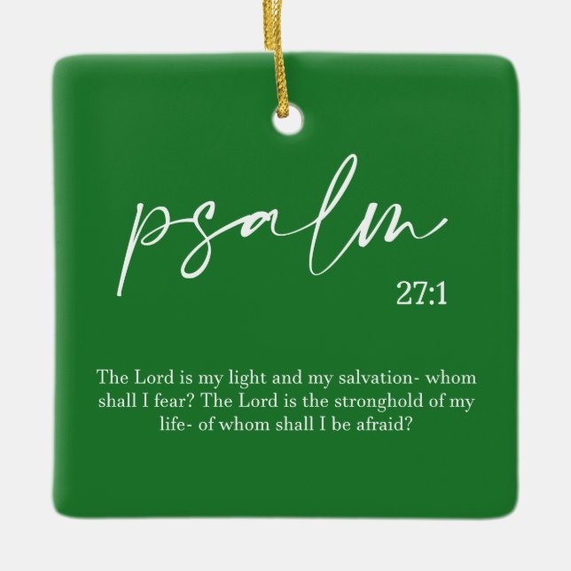 Christmas Green Bible Verse Keramikornament (Vorderseite)