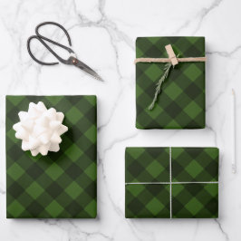 Christmas Green & Black Buffalo Kariert Geschenkpapier Set