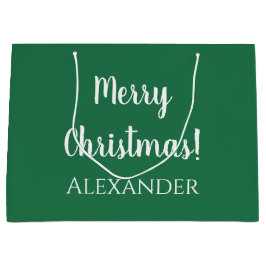 Christmas Green frohe Weihnachten Personalisiert Große Geschenktüte