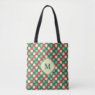 Christmas Green Geometry Puzzle Piece Muster