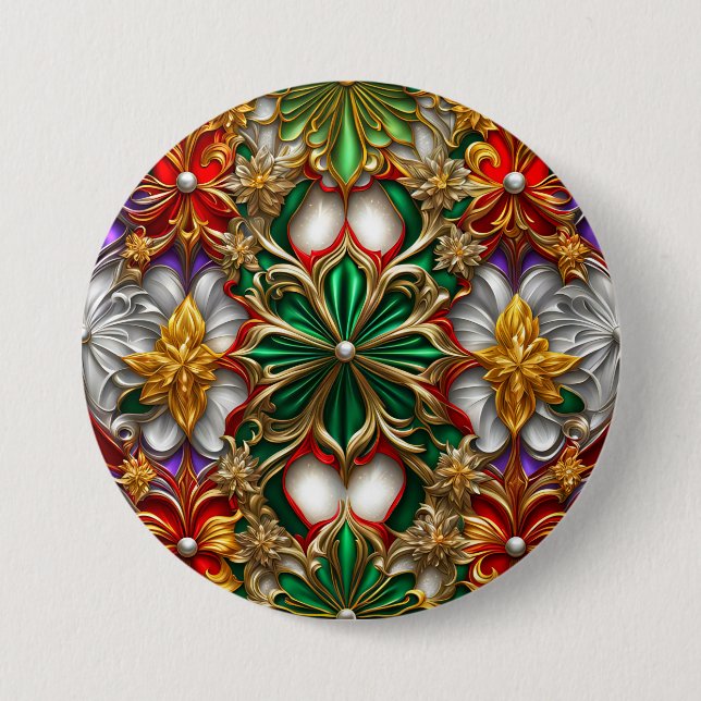 CHRISTMAS ~ Green Gold White Button ~ (Vorderseite)