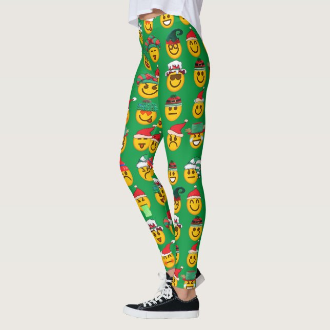 Christmas Green Leggings Women | Emoji-Leggings (Links)