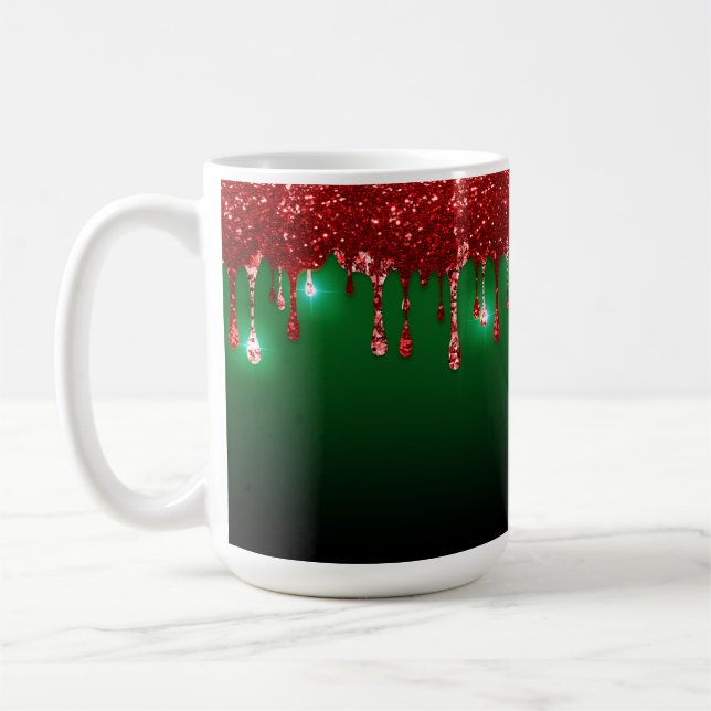 CHRISTMAS GREEN MIT RED HOLIDAY TROPFEN PATTERN KAFFEETASSE (Links)