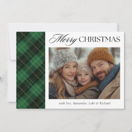 Christmas Green Plaid  Photo Holiday Card Feiertagskarte
