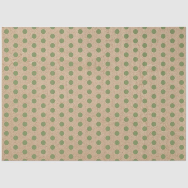 Christmas Green Polka Dots Kraft Seidenpapier (Vorderseite)