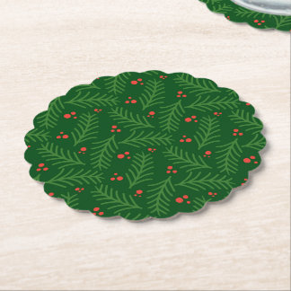 Christmas Greenery Berries Festive Holiday Party Untersetzer