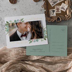 Christmas Greenery Foil Christmas Danke Folien Feiertagspostkarte