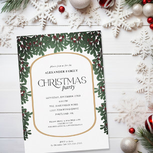 Christmas Greenery Mistletoe Christmas Party Einladung