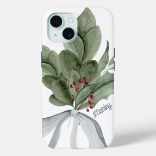 Christmas Greenery Mistletoe Personalisiert Case-Mate iPhone Hülle