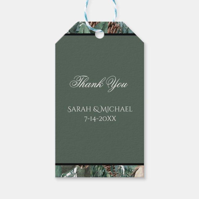 Christmas Greenery Wedding Geschenkanhänger (Vorderseite)