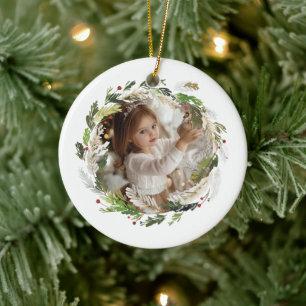Christmas Greenery Wreath Keramik Ornament