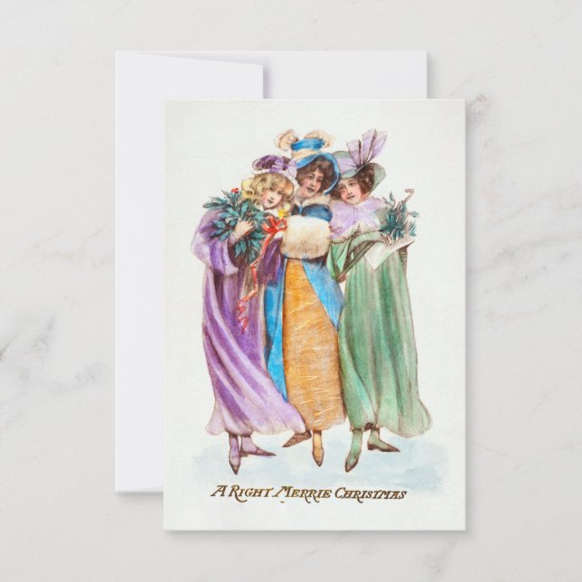 Christmas Greeting A Right Merrie Christmas Einladung (Vorderseite)