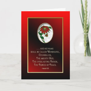 CHRISTMAS GREETING CARD - CHRISTLICH - POINSETTIA FEIERTAGSKARTE