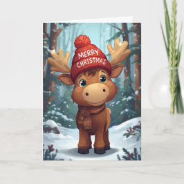 Christmas Greeting Moose Feiertagskarte