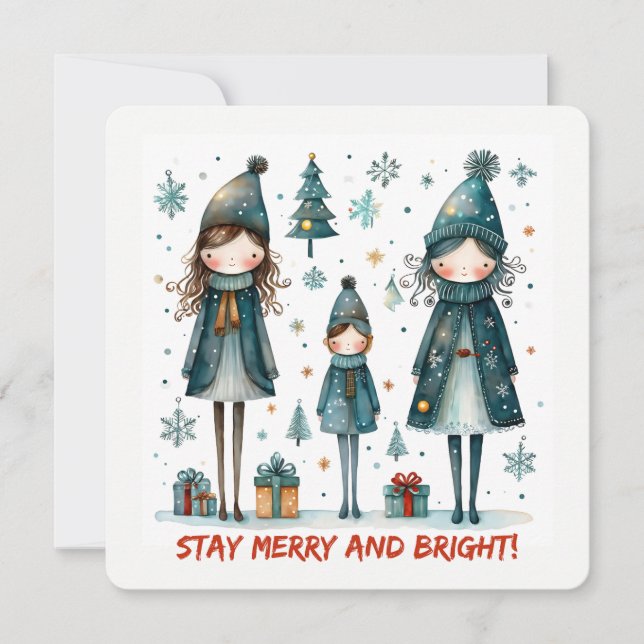 Christmas Greeting Postcard Feiertagskarte (Vorderseite)