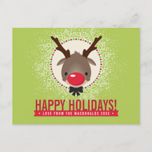 CHRISTMAS GREETING Rentiere Rentiere Rentier Rudol Feiertagspostkarte