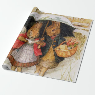 “Christmas Greetings” by Beatrix Potter Geschenkpapier