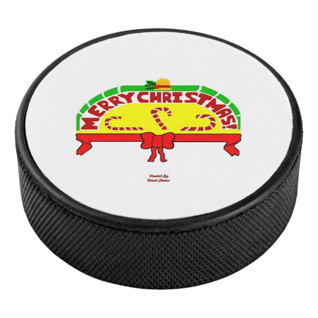 Christmas Greetings Hockey Puck (3/4)