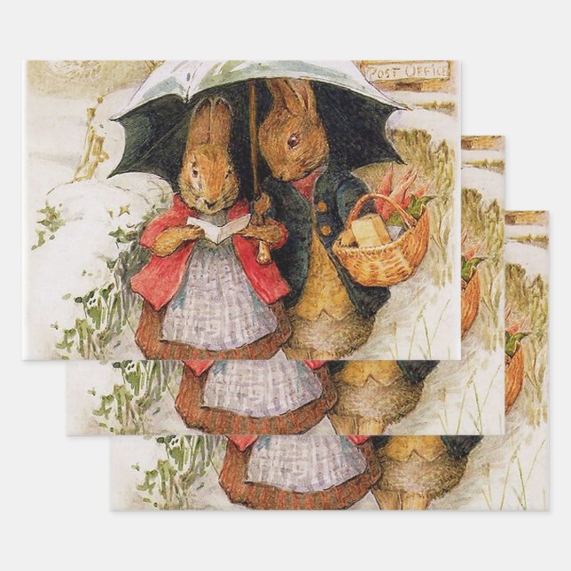 "Christmas Greetings" von Beatrix Potter Geschenkpapier Set (Set)