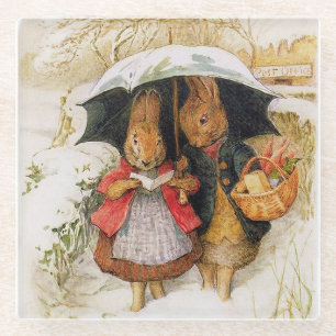"Christmas Greetings" von Beatrix Potter Glasuntersetzer