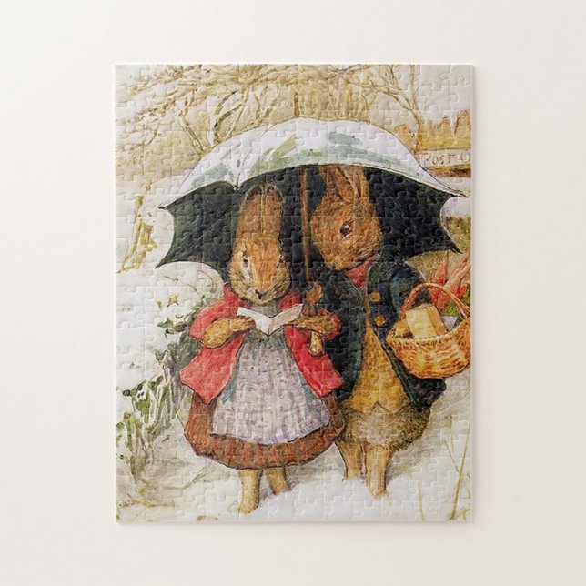 "Christmas Greetings" von Beatrix Potter Puzzle (Vertikal)
