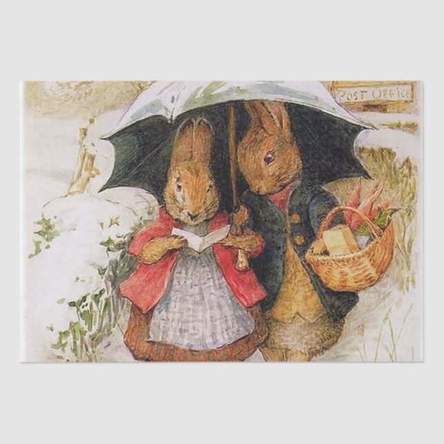 "Christmas Greetings" von Beatrix Potter Seidenpapier (Vorderseite)