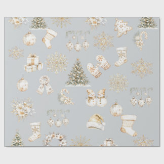 Christmas grey gold wrapping paper geschenkpapier