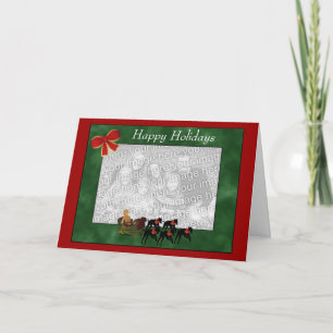 Christmas Greyhounds Sleigh Holiday Foto Card Feiertagskarte