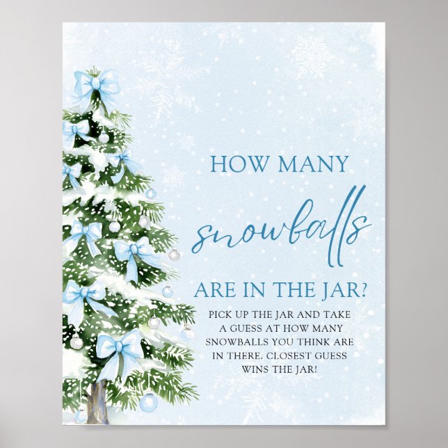 Christmas Guess How Many Snowballs Baby Shower  Poster (Vorne)