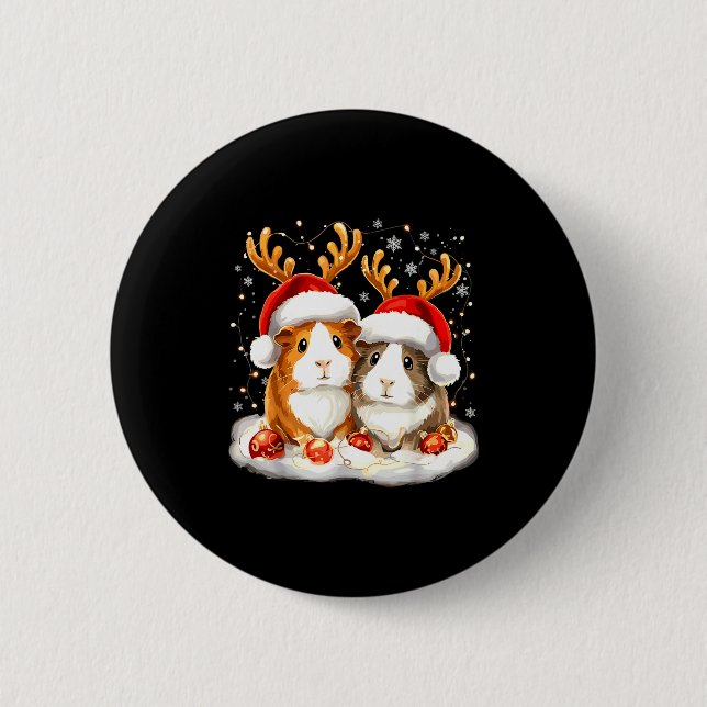 Christmas Guinea G Reindeer Xmas  Button (Vorderseite)