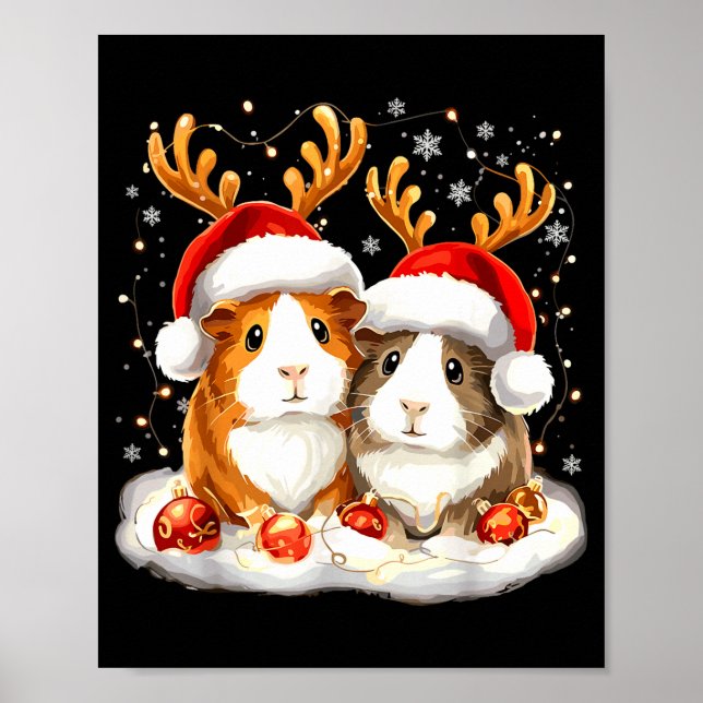 Christmas Guinea G Reindeer Xmas  Poster (Vorne)