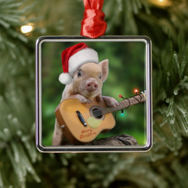 Christmas Guitar Ornament Aus Metall (Baum)