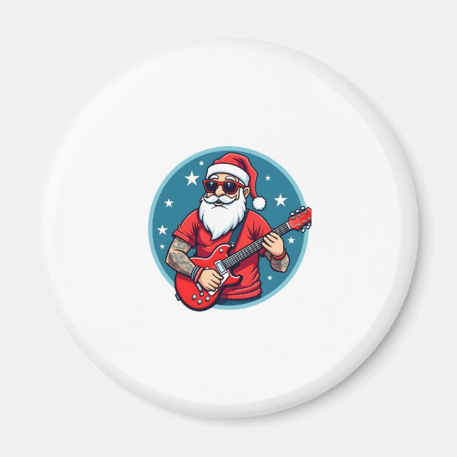 Christmas guitarist  Rockmusic Christmas (1) Magnet (Vorne)