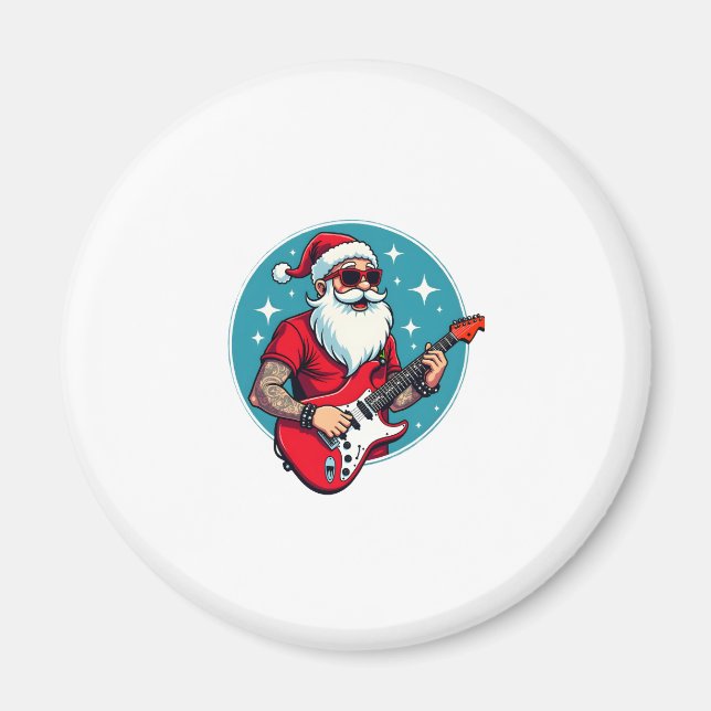 Christmas guitarist  Rockmusic Christmas Magnet (Vorne)