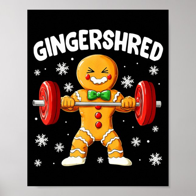 Christmas Gym Gingerbread Gingershred Xmas Workout Poster (Vorne)