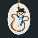 Christmas Hanukkah Snowman Sugar Cookie Holiday Keramik Ornament<br><div class="desc">Ornament features an original marker illustration of a delicious snowman-shaped Christmas sugar cookie.

This holiday baking design is also available on other products. Lots of other flavors are also available! Don't see what you're looking for? Need help with customization? Contact Rebecca to have something designed just for you.</div>