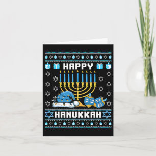Christmas Hanukkah Ugly Pajama Weihnachtsmannmütze Karte