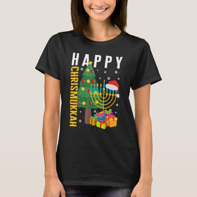 Christmas Happy Chrismukkah Hanukkah Jewish Christ T-Shirt (Vorderseite)