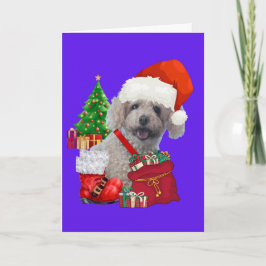 Christmas Happy Holidays Poodle Greeting Card Karte