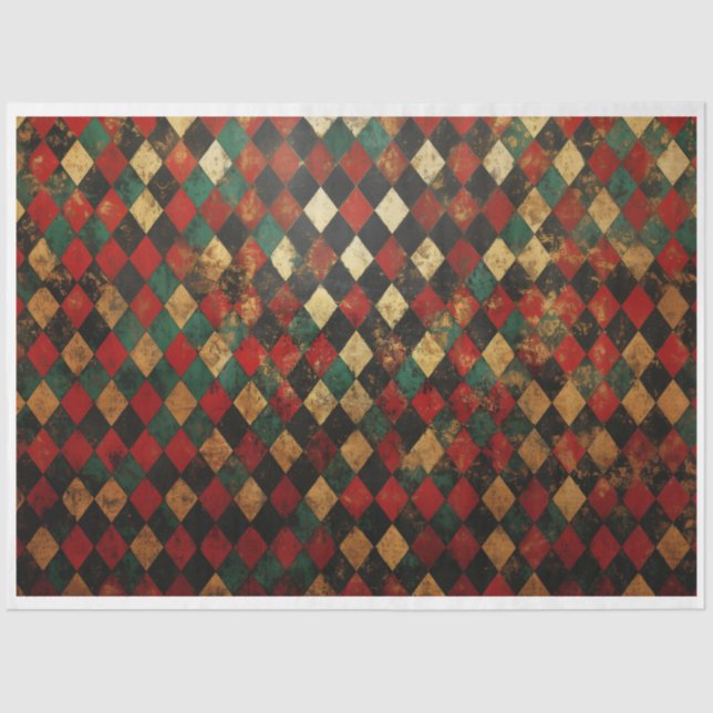 Christmas Harliquin Background Seidenpapier (Vorderseite)