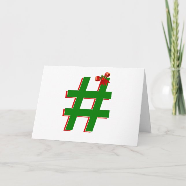 #Christmas #HASHTAG - Hash-Tag-Symbol Feiertagskarte (Vorderseite)