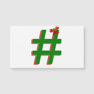 #Christmas #HASHTAG - Hash-Tag-Symbol Magnetkarte
